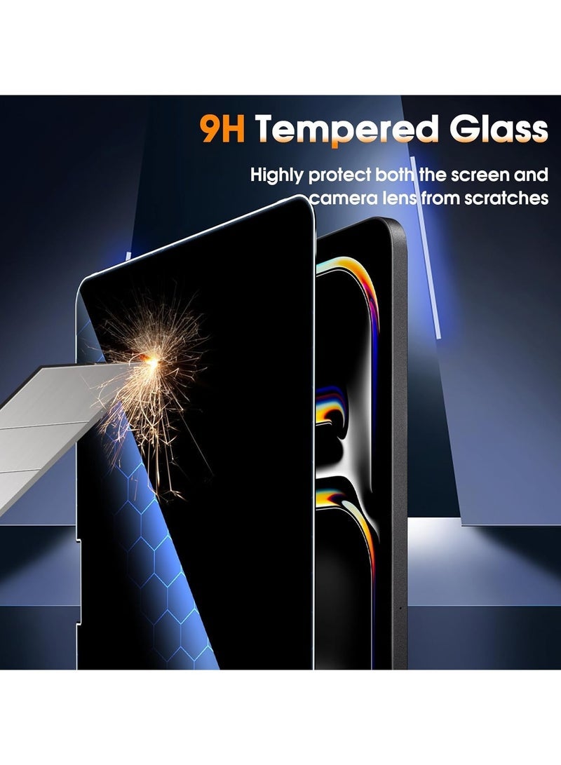 [1 Pack] Privacy Screen Protector Compatible with iPad Pro 11 Inch (M4) 2024, Anti-Spy Tempered Glass, 9H Hardness Anti-Scratch - Image 3